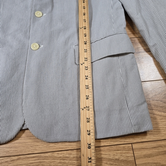 NWT Express White Gray SEERSUCKER Sport Coat SKULL Crossbones Jacket Blazer 40R - Picture 9 of 10